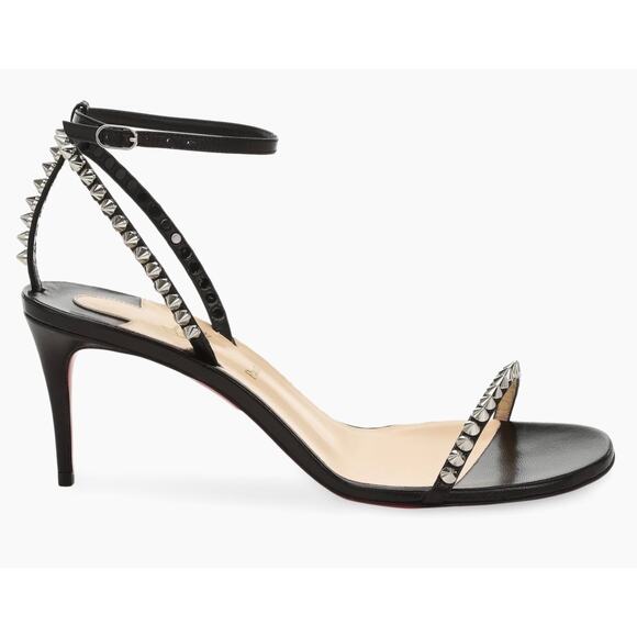 Christian Louboutin So Me 70mm Spike Heels BlackRed Sole Sandals Size 37 BNIB